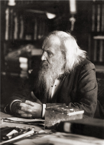 This image has an empty alt attribute; its file name is Mendeleev_and_Table.png